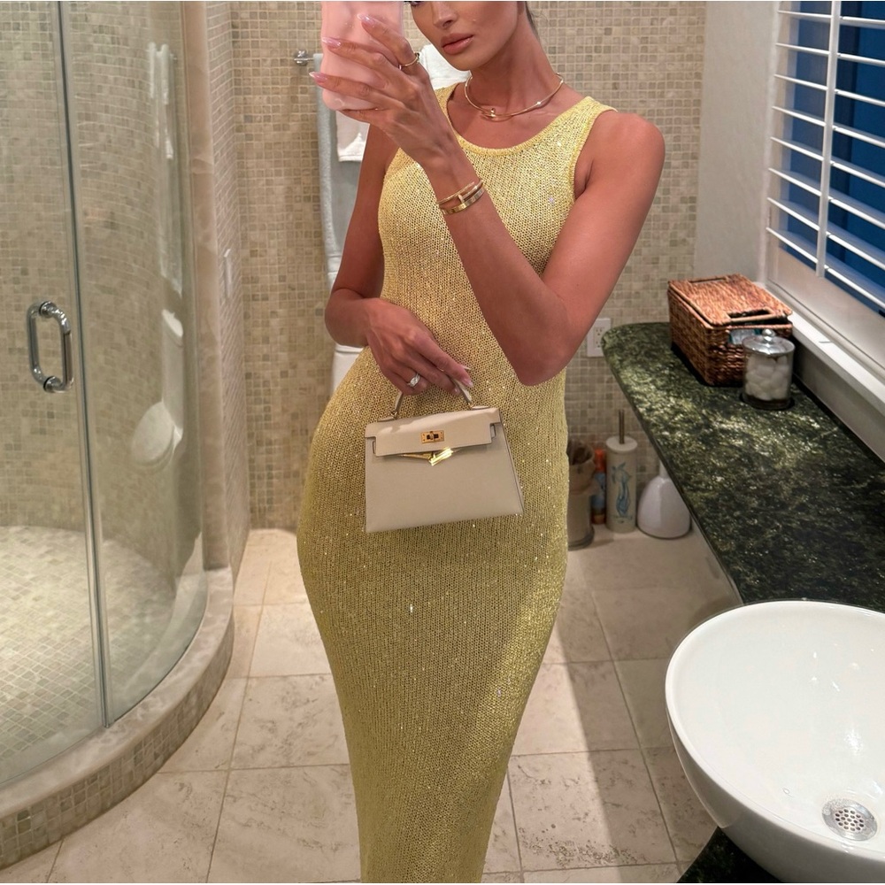 ASTA Resort Yellow Maxi Dress M